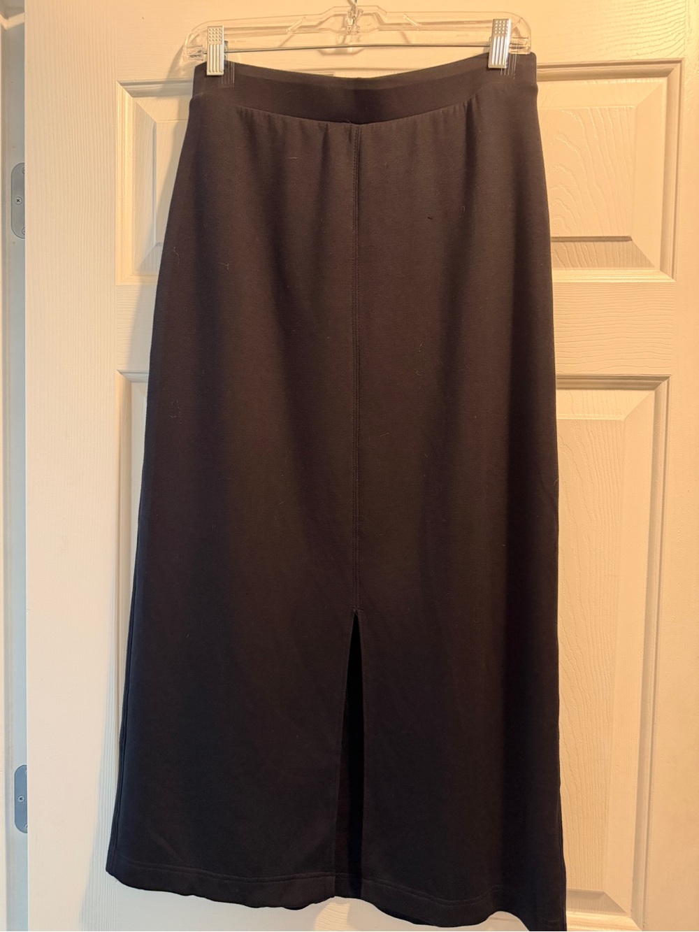 Lou & Grey Black Midi Skirt with Front Slit